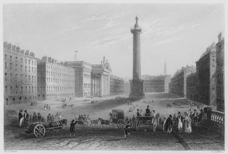 Sackville Caddesi, Dublin (gravür) by William Henry (after) Bartlett