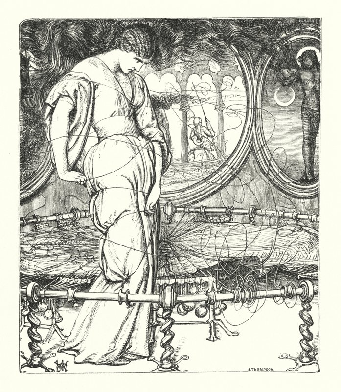 Shalott Hanımı (gravür) by William Henry (after) Hunt