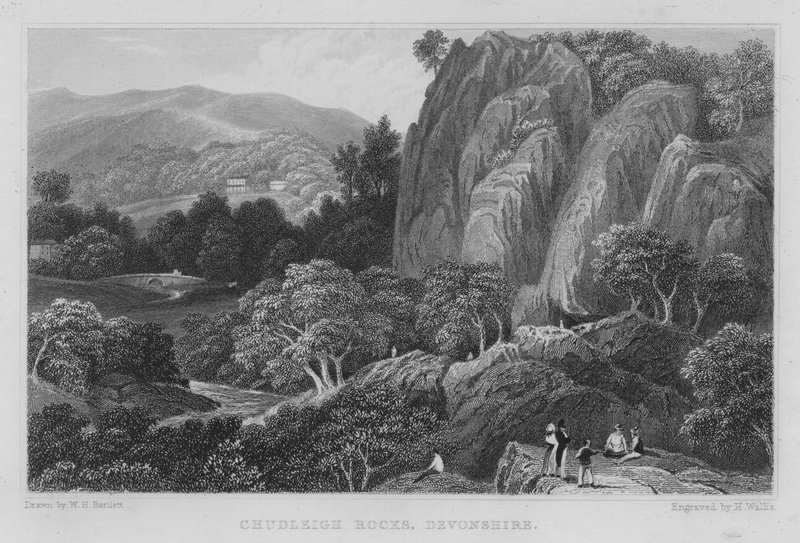 Chudleigh Rocks, Devonshire (gravür) by William Henry Bartlett