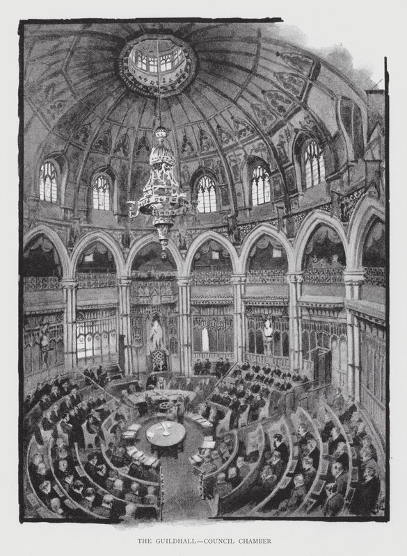 Guildhall, Konsey Odası (lito) by William Luker