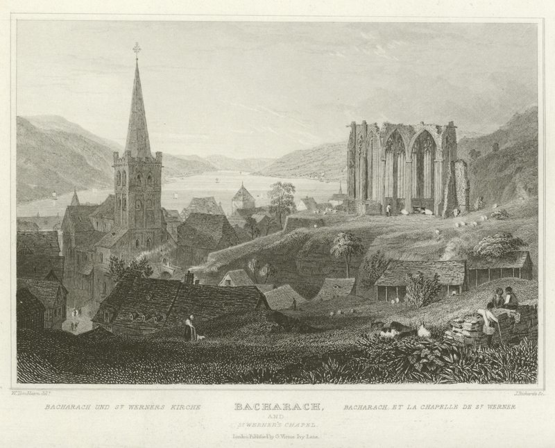 Bacharach ve St Werner Şapeli by William Tombleson