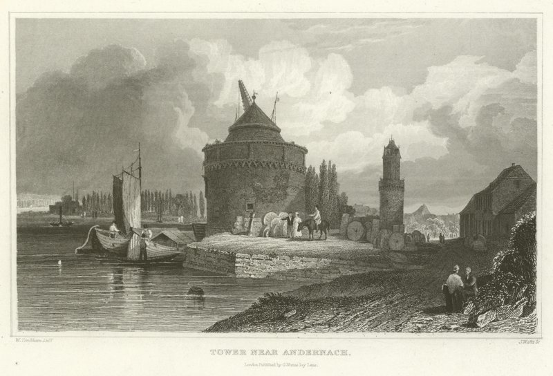 Andernach yakınlarındaki kule by William Tombleson