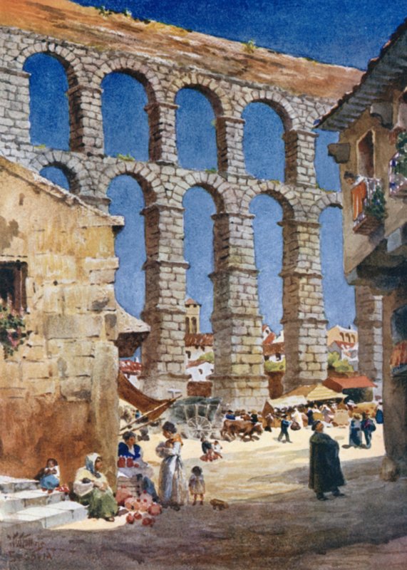 Segovia, Su Kemeri (renkli taş) by William Wiehe Collins