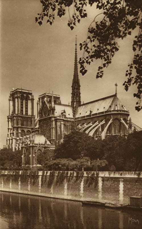 Paris: Notre Dame Katedrali (s/b fotoğraf) by . .