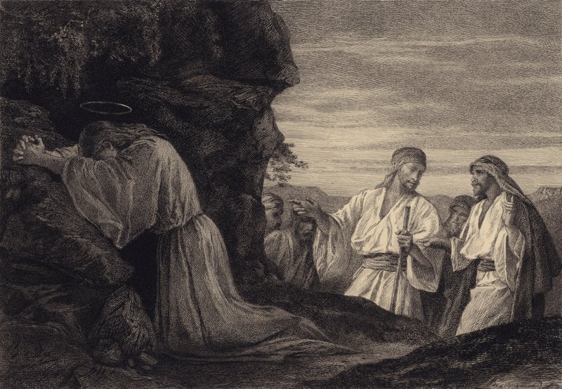 İsa dua ederken by after Albert Robida