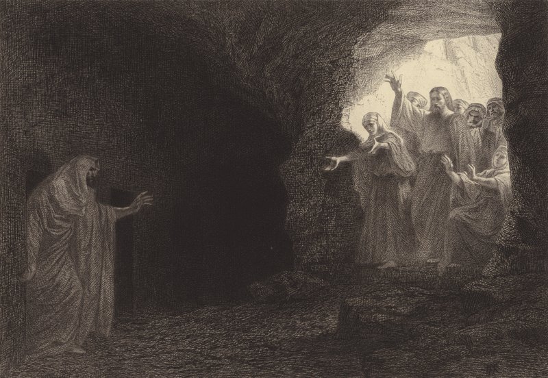Lazarus, ortaya çık! by after Albert Robida