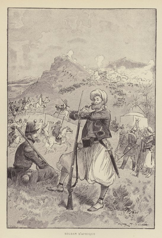 Afrikalı asker by after Albert Robida