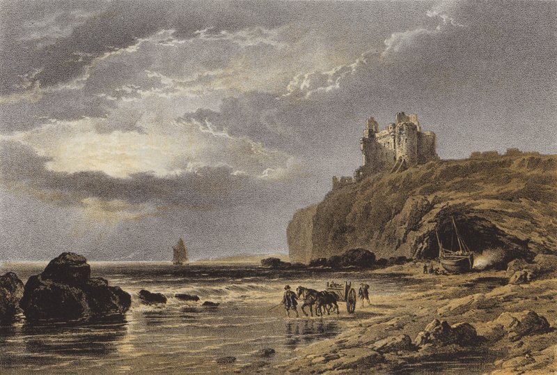Tantallon Kalesi (kromolitho) by after C. Stanfield
