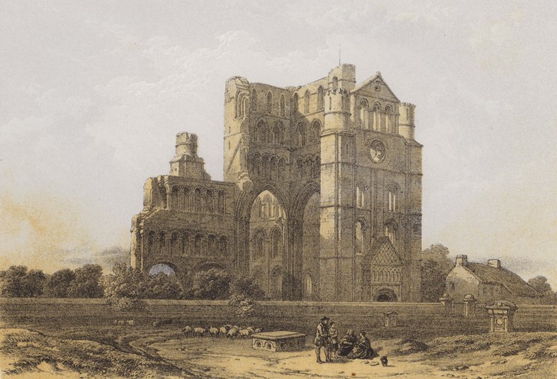 Kelso Manastırı (kromolitho) by after David Roberts