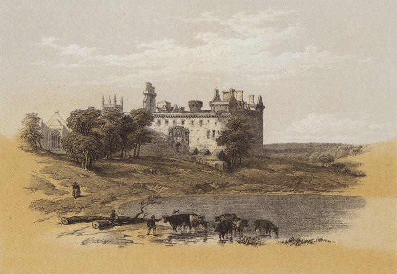 Linlithgow Sarayı (kromolitho) by after David Roberts