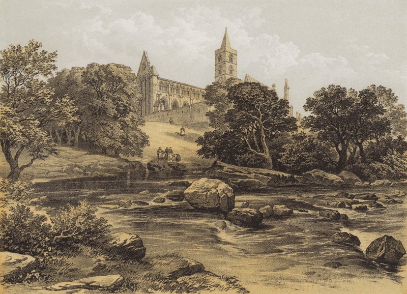 Dunblane Katedrali, Perthshire (chromolitho) by after George Cattermole