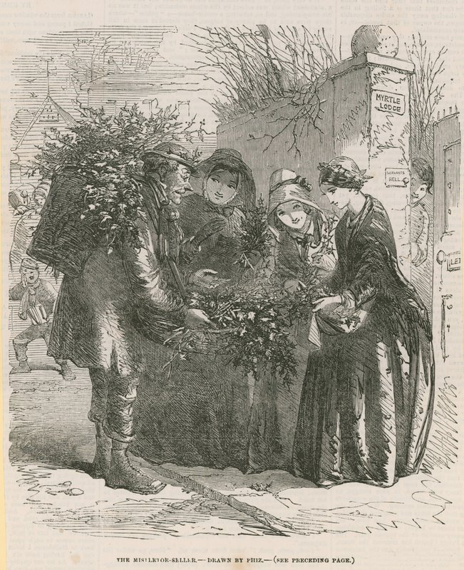 Ökseotu satıcısı (gravür) by after Hablot Knight Browne
