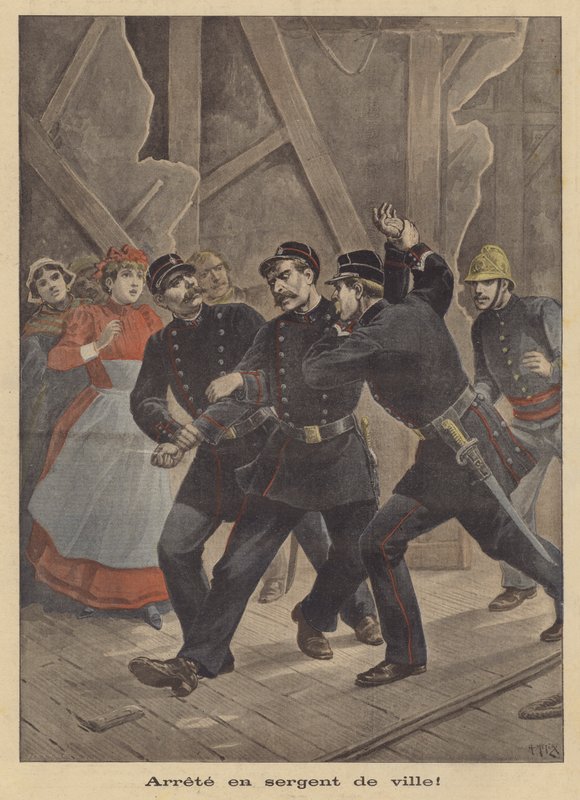 Bir polisin tutuklanması by after Henri Meyer
