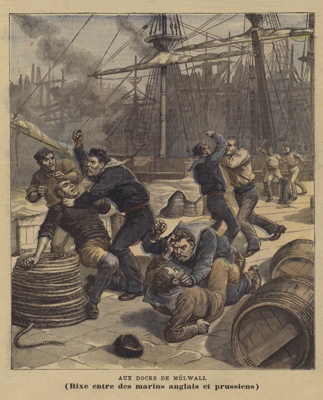 Millwall Rıhtımlarında by after Henri Meyer