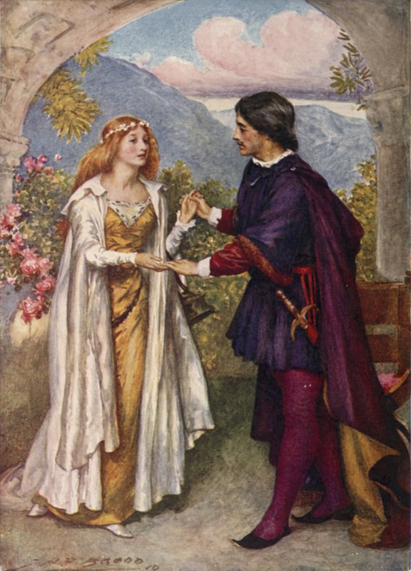 Hamlet ve Ophelia by after John Henry Frederick Bacon
