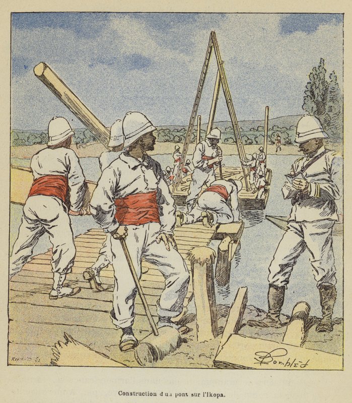 İnşaat dun pont sur lIkopa by after Louis Charles Bombled