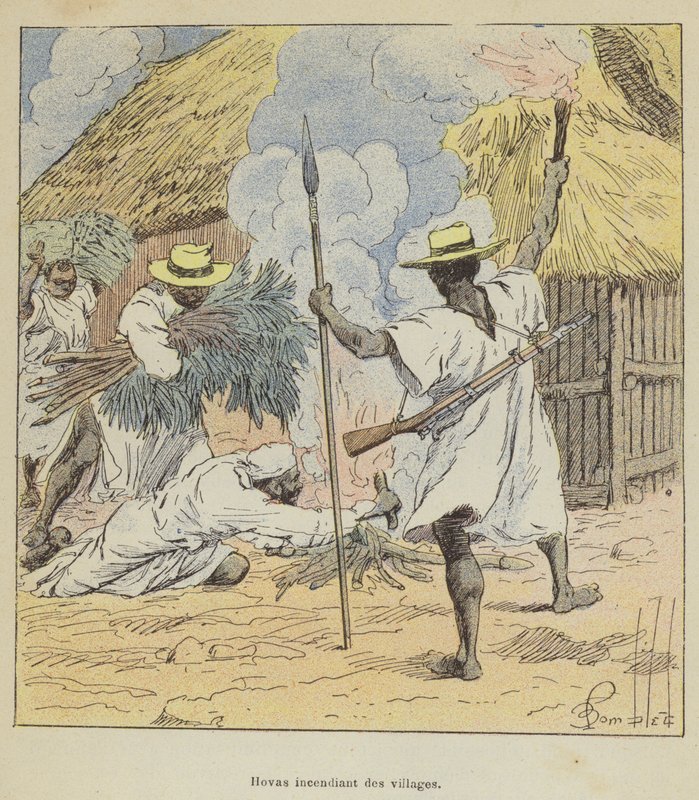 Hovas yanan köyler by after Louis Charles Bombled