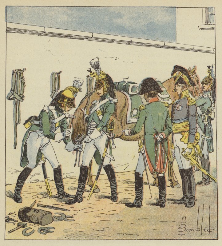 İmparator, Saint-Germain okulunu teftiş ediyor by after Louis Charles Bombled