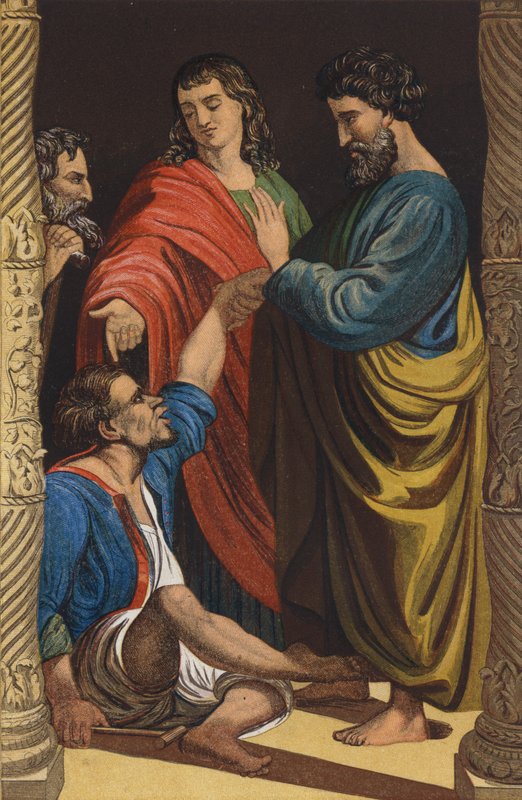 Peter ve John topal adamı iyileştiriyor by after Raphael