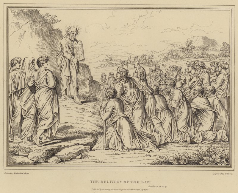 Kanunun Teslimi, Çıkış by after Raphael